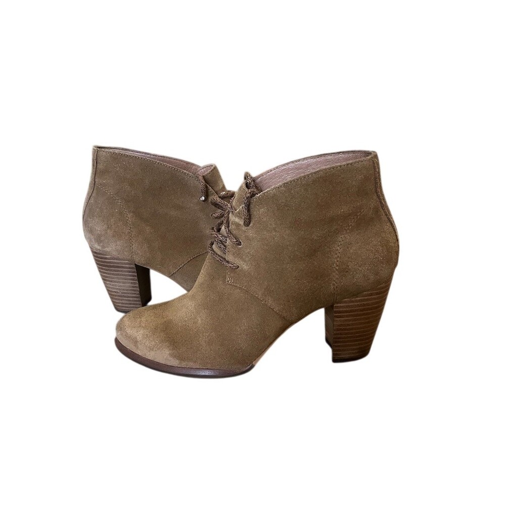 UGG Womens Ankle Booties Brown Lace Up Chunky Block Heel Size 7.5